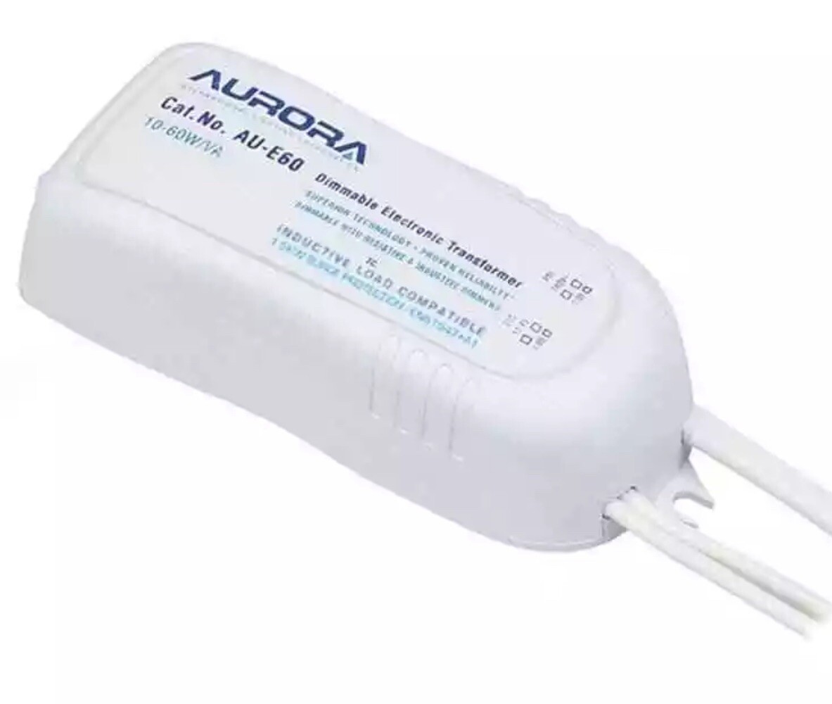 TRANSFORMADOR ELECTRÓNICO 60VA PREMIUM, PRE-CABLEADO TOTALMENTE REGULABLE - BLANCO - AURORA