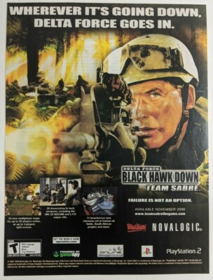 Delta Force Black Hawk Down Team Sabre Print Ad Game Poster Art PROMO