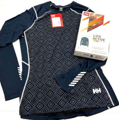 Helly Hansen LIFA Active Graphic Crew Top NIB Size Large Womens L/S Base