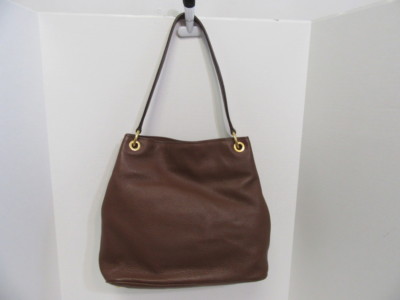 MIU MIU BY PRADA BROWN PEBBLED LEATHER VITELLO PHENIX HOBO $1695