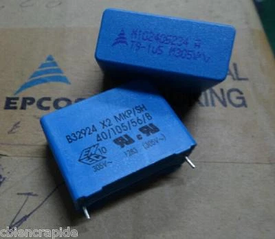 1 condensateur 1.5µF 1.5uF 1.5MF 300v 305v X2 MKP SH EPCOS B32924 MKP/SH 27.5mm