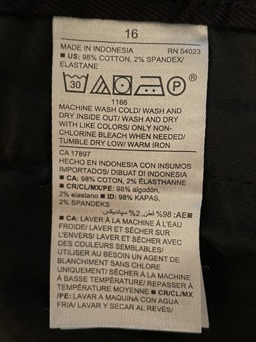 Old Navy Khaki Pants Womens Size 16 High Rise Black - Picture 5 of 5
