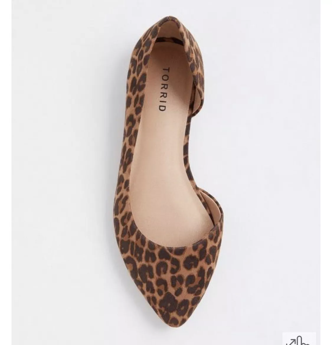 Torrid Cut Out Calf Hair Leopard Print D Orsay Flats Shoes Pointed