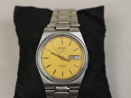 Vintage Rare Seiko 5 Automatic 7009-3131 Watch, Day/Date, Yellow Dial, 17J, MInt - Picture 5 of 24