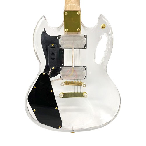 Blue LED Crystal Electric Guitar Rosewood Fretboard Maple Acrylic Guitar Body - Bild 17 von 20