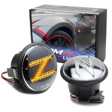 Clear Z-Letter Illuminated LED Turn Signal Side Marker Lights For Nissan 370Z