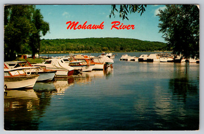 c1960s Mohawk River Blains Bay Marina East Aurora New York Postcard