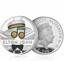Great Britain 2020 &pound;2 Music Legends ELTON JOHN Silver Proof 1 oz Coin Box Coa