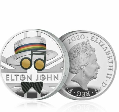 エルトンジョン　記念のお皿　限定品 Great Britain 2020 £2 Music Legends ELTON JOHN Silver Proof 1 oz