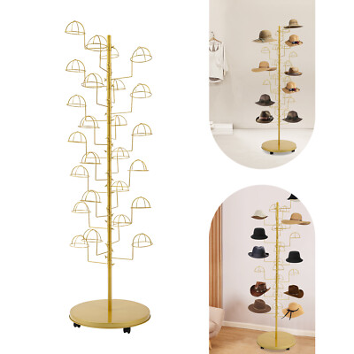 Freestanding Hat Rack Stand 25 Hats Cap Display Retail Rotating