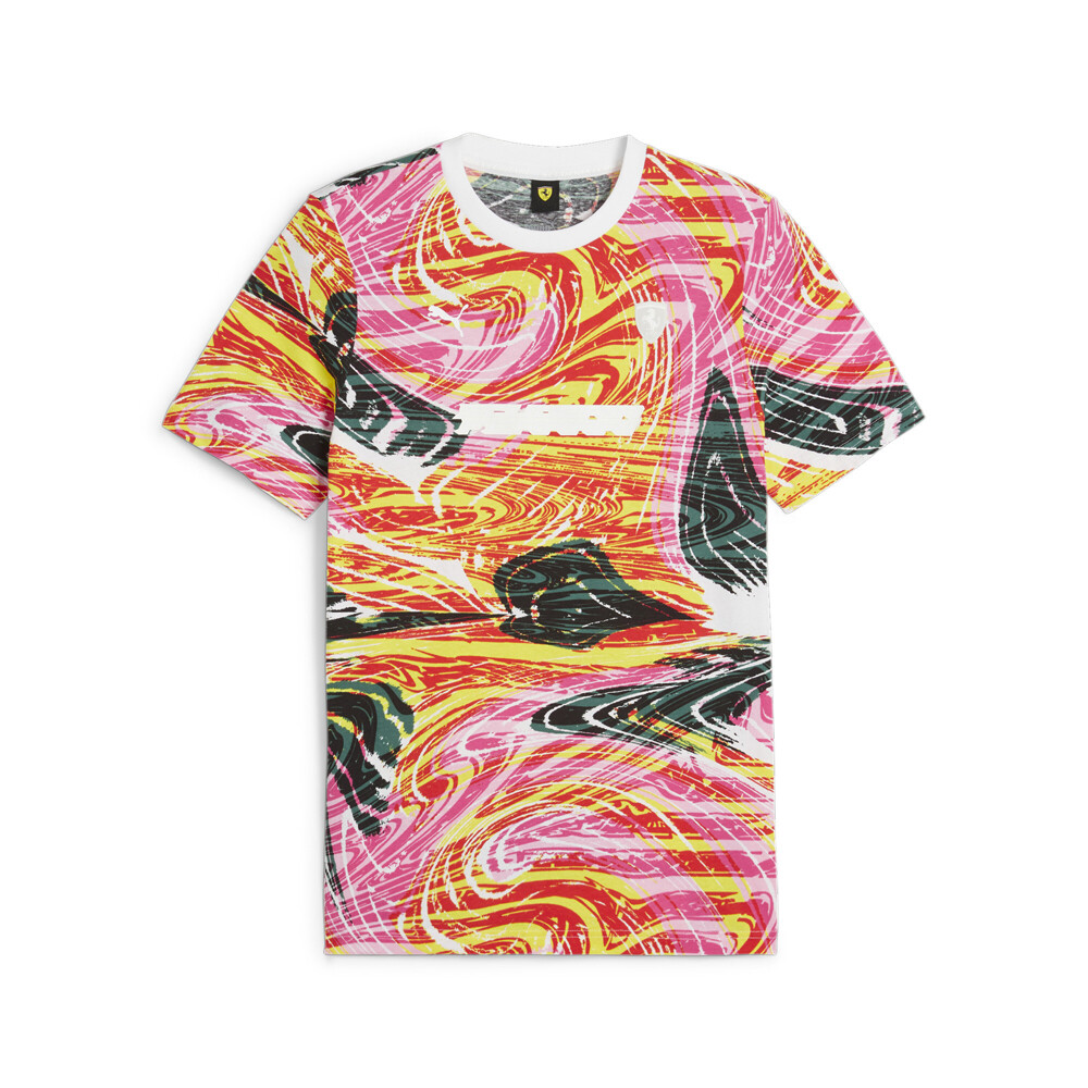 Мужская футболка с круглым вырезом и коротким рукавом Puma Sf Race Graphic розовый красный желтый Casua 10990₽