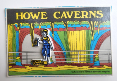 Vintage Howe Caverns Magnetic Postcard - How Cave, NY