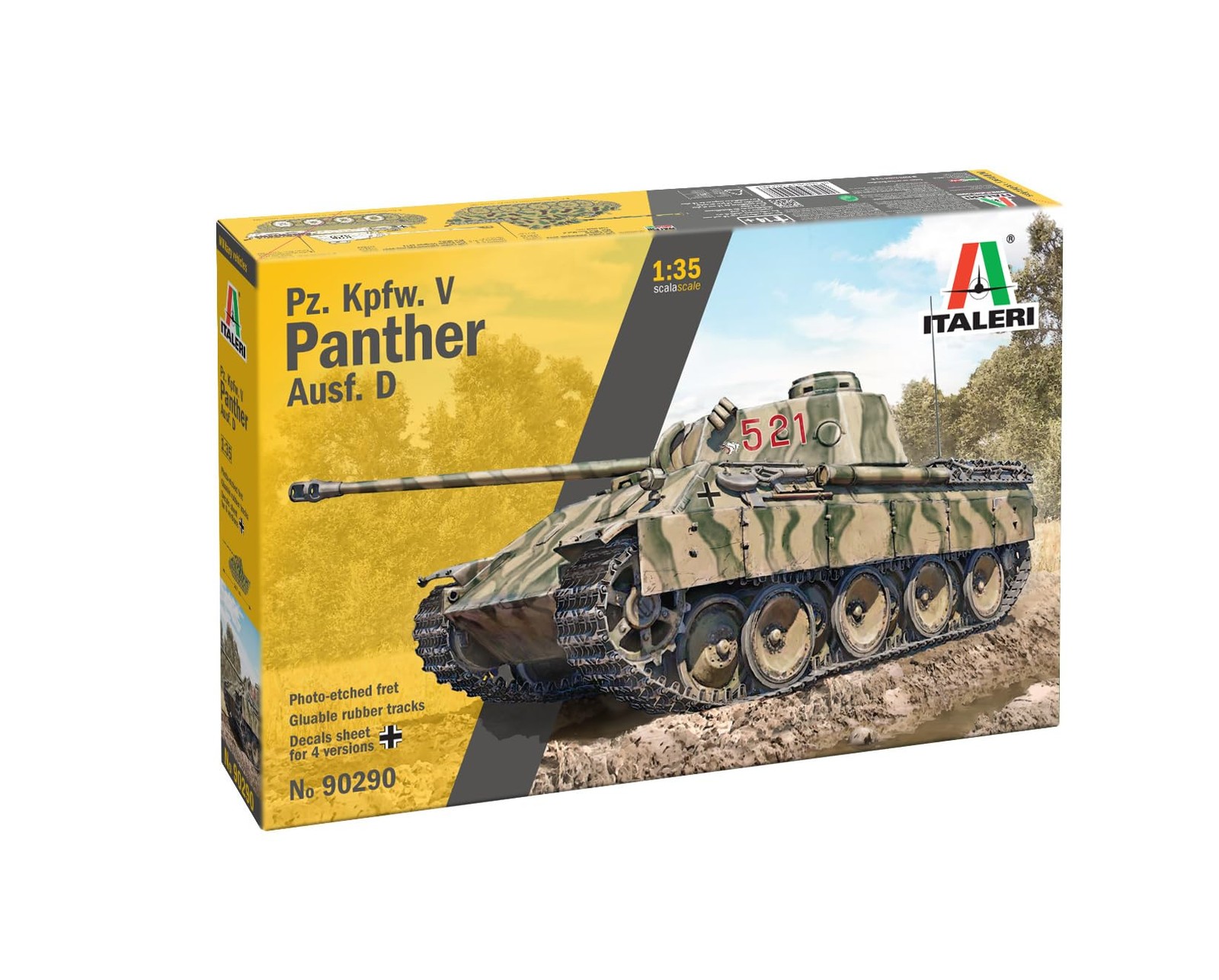 Italeri 90290 Pcs Kpfw V Panther Ausf D 135 Scale Plastic Model KitModel 10790₽