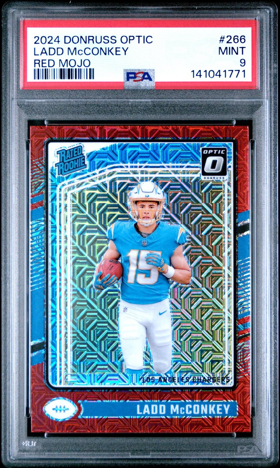 2024 Donruss Optic Red Mojo Ladd Mcconkey #266 PSA 9