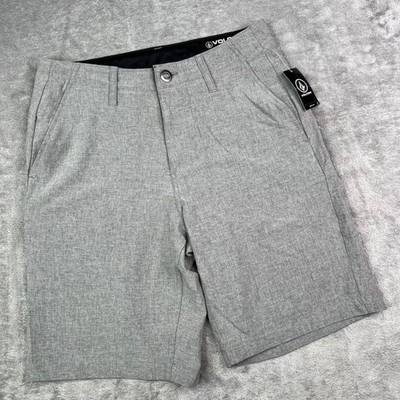 Volcom Kerosene Hybrid Shorts Mens 28 Grey Heathered 4-Way Stretch Surf Turf 9''