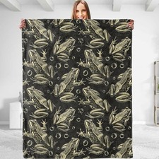 Funny Frog Throw Blanket - Plush, Soft, Comfy, Lightweight, Warm, Fuzzy, Flan...