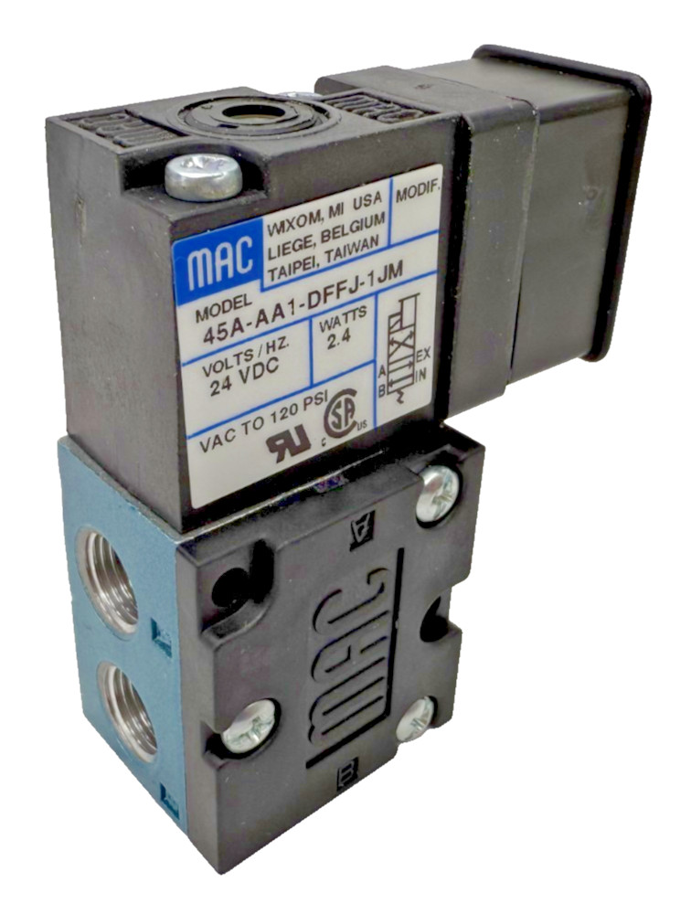 MAC VALVES, INC. 45A-AA1-DFFJ-1JM 4/2-way single direct solenoid poppet valve