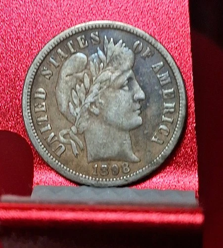1898-O Barber Dime XF+ condition beautiful rare-date silver coin Lady Liberty