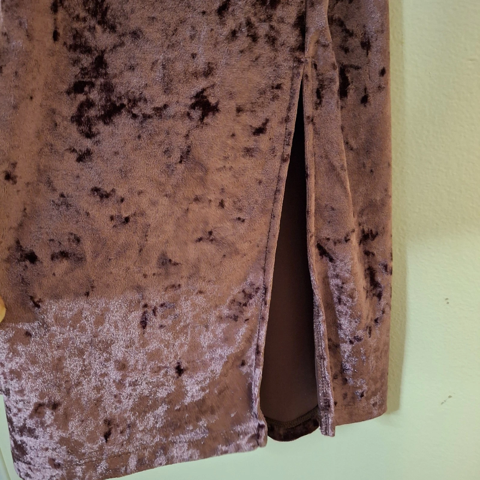 Michael Kors XL abito midi donna viola velluto schiacciato senza maniche collo alto