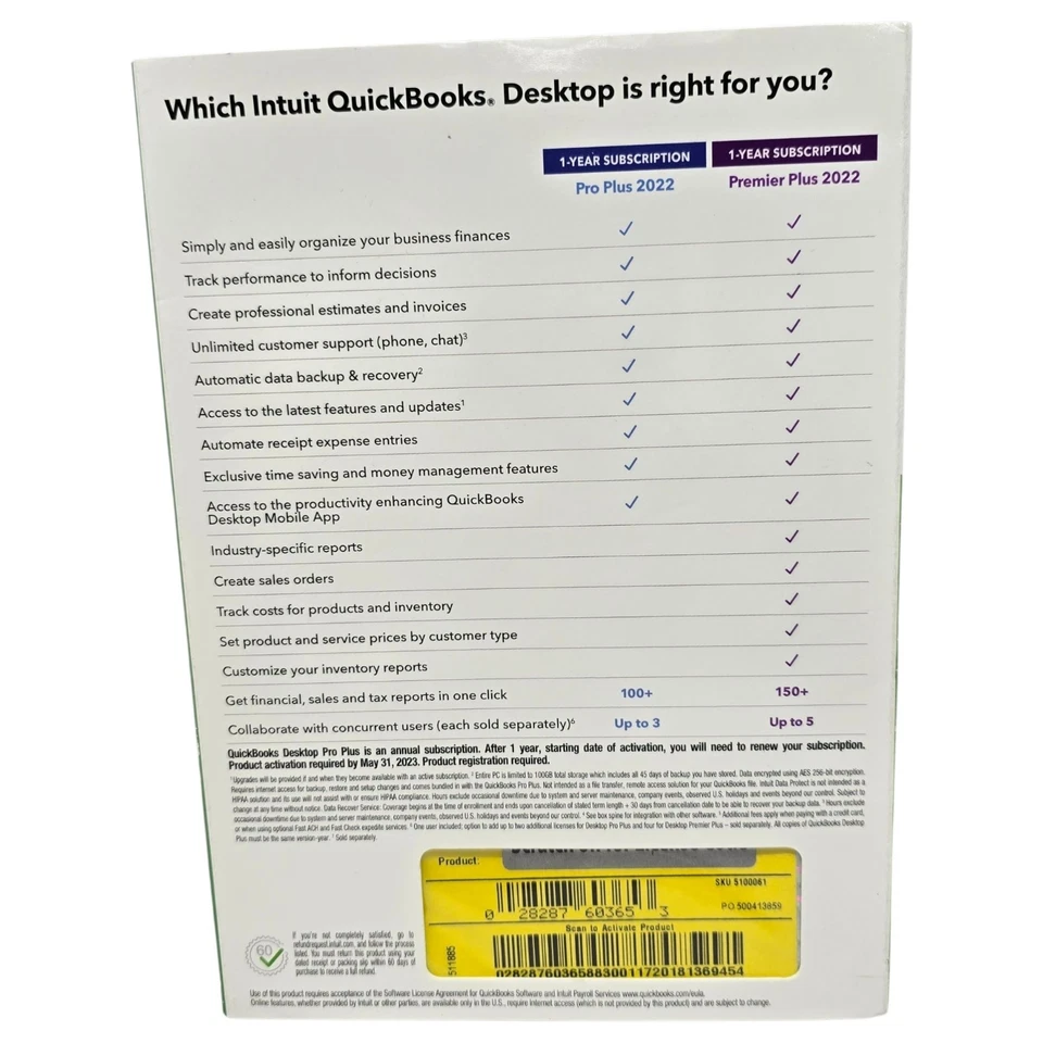 Intuit Quickbooks Desktop Pro Plus Small Business Accounting 2022, 1 Year - Image 3 of 4