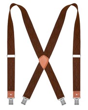 Mens Suspenders Heavy Duty 1.4 Inch X-Back Adjustable Elastic Braces with Str...