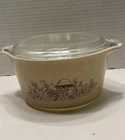 VTG Pyrex Forest Fancies Mushroom Casserole Beige with Lid
