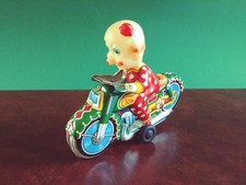 Haji Japan Tin Friction Circus Clown Motorcycle Tinplate