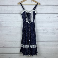 1970 s Gunne Sax By Jessica Dress Floral Prairie Sleeveless Size XXS