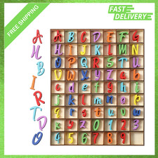 248 Pcs Wooden Letter Number Alphabet Set Colorful Style for Crafts Education