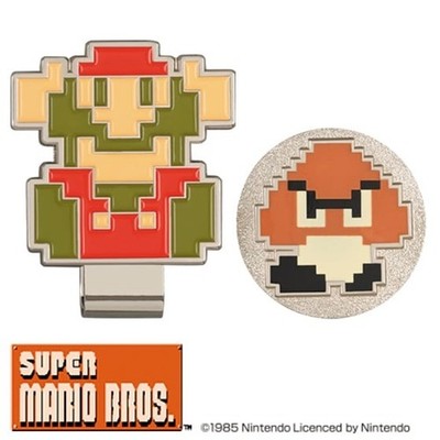 Super Mario Golf marker Mario & Goomba (SBM003) Japan New