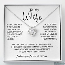To My Wife Necklace Gift, Birthday Jewelry from Husband Romantic Present