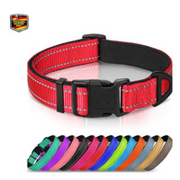 Hundehalsband Neopren Nylon Verstellbar Reflektierend S Rot