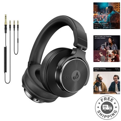 High-Fidelity Wired DJ Headphones - 50mm Drivers, Portable & Lightweight
