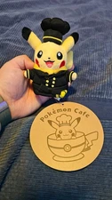 Pokemon Cafe Pikachu PASTRY CHEF Keychain Plush Pikachu Chef Black Keychain USA