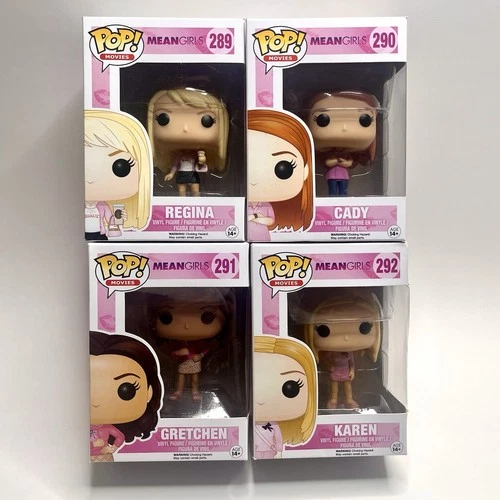 Funko Pop - Regina 289 Cady 290 Gretchen 291 Karen 292 FREE PROTECTOR Mean Girls