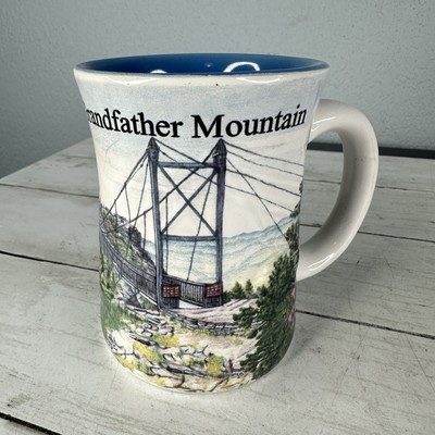 VTG grandfather mountain mile high swinging bridge coffee mug 3D / embossed