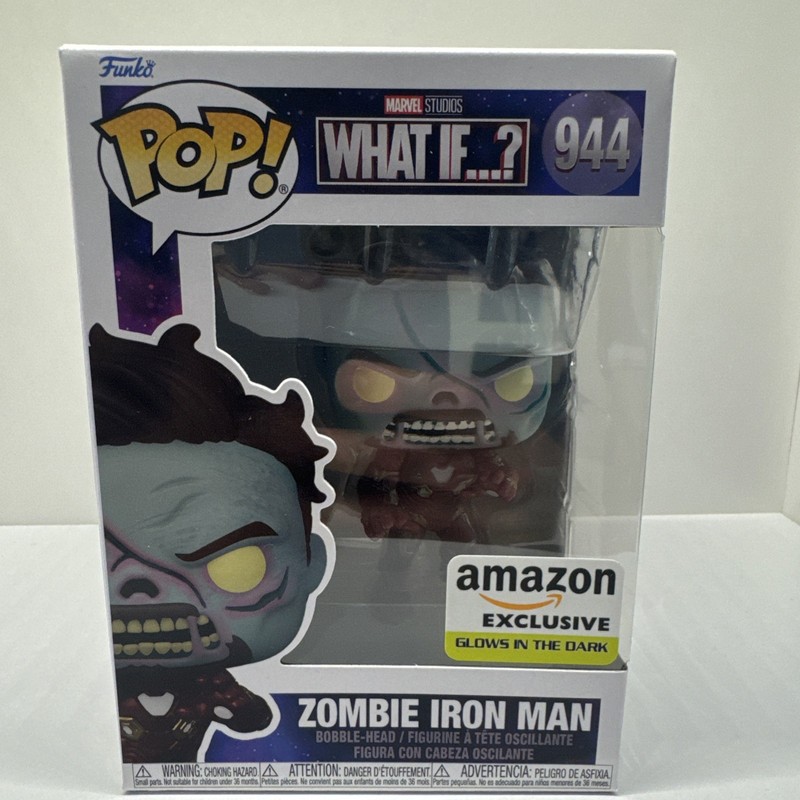FUNKO POP! MARVEL WHAT IF 944 ZOMBIE IRON MAN Glows Amazon Exclusive New