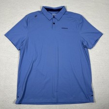 Rhone Polo Shirt Mens Large Blue Performance Golf Greenix Logo Stretch HOL 2021