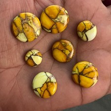 Natural Yellow Honey Copper Turquoise Round 10x10 to 20x20 mm Cabochon Gemstone