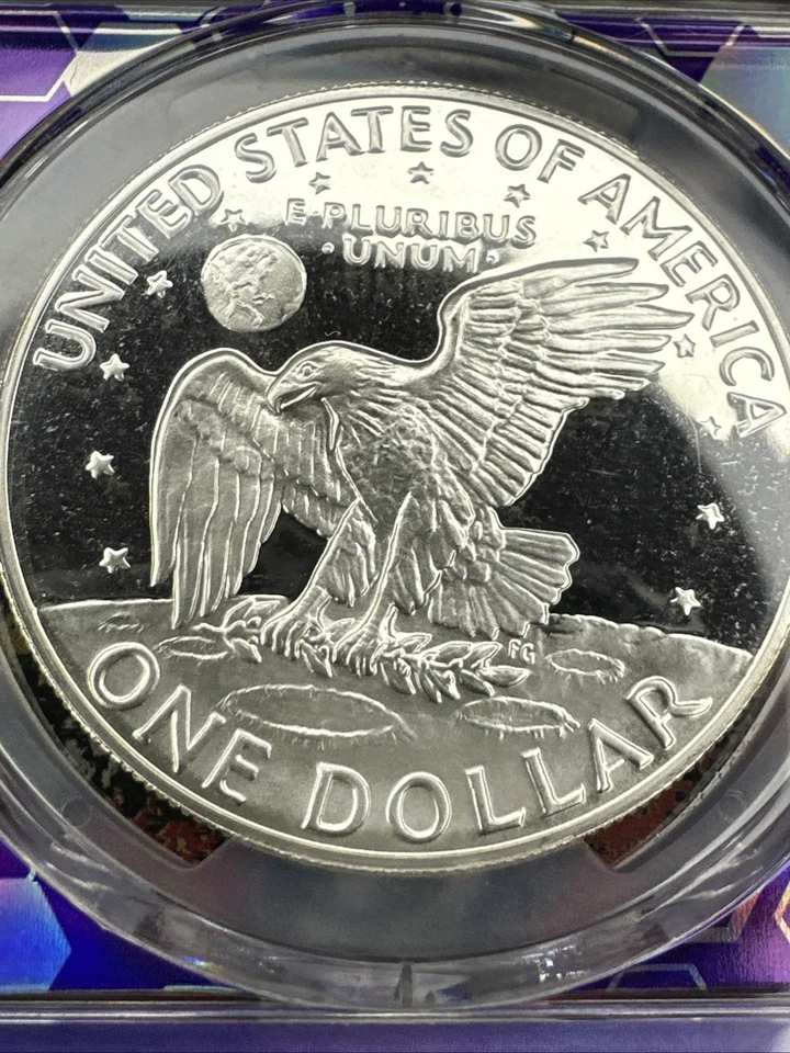 1973-S Eisenhower Dollar PCGS PR70DCAM Silver Proof – Traderbea BERT Purple Core - Image 4 of 4