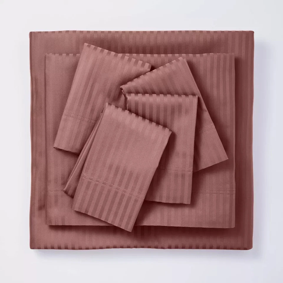 Threshold 400 Thread Count Cotton Damask 6PC Sheet Set Sophisticated - Image 3 of 4