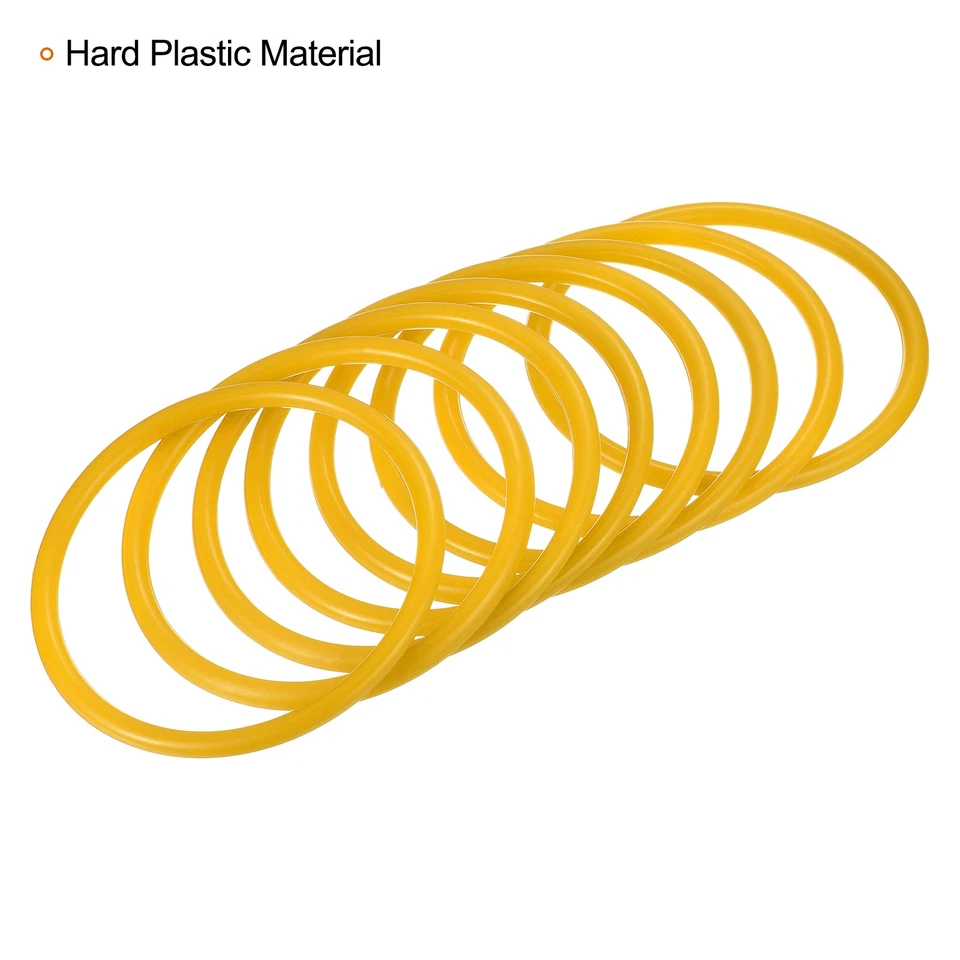 Carnaval Lancer Anneaux 8.5cm ID 12Pcs Cerceau pour Externe fête jeu stand jaune - Photo 4/4