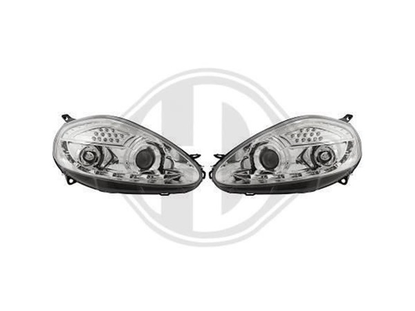 Dragon-Lights-Scheinwerfer FüR Fiat Grande Punto 2005-2008 Chrom-image