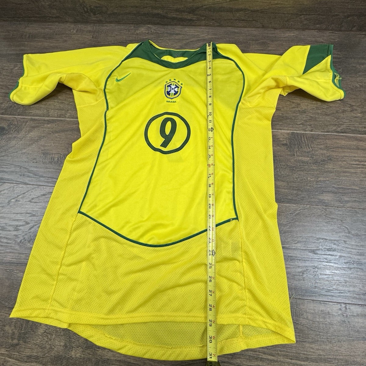 Vintage Nike Brazil National Team Jersey Mens Large Yellow Ronaldo