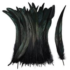 iHUFeather Natural Rooster Tail Feathers 50pcs 10-12inch Long Rooster Coque T...