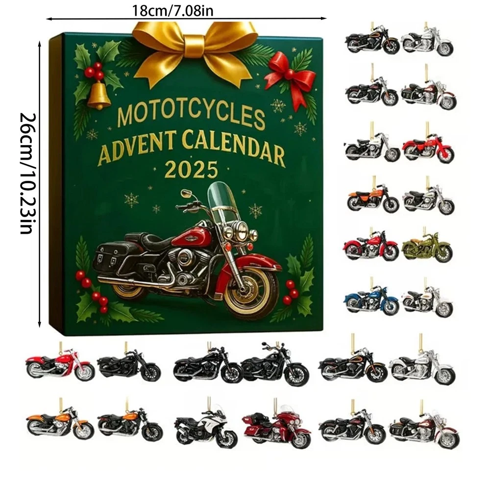 Christmas Countdown Calendar Surprise Blind Box - Motorcycle Model