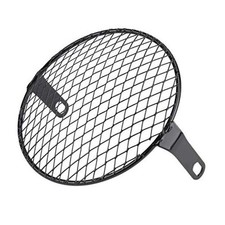 Headlight, 6.5" Motorcycle Side Mount Headlight Round Grill Cover Diagonals