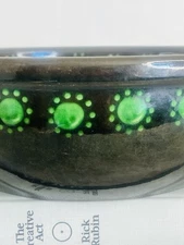 Vintage Ceramic Fondue Pot with Retro Floral Green Accents - Swiss Landert 24