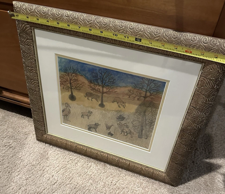 Philip LeRoy Willey “Chief” (LA, 1887-1980), dibujo a lápiz/acuarela de colores Foto 3 de 4