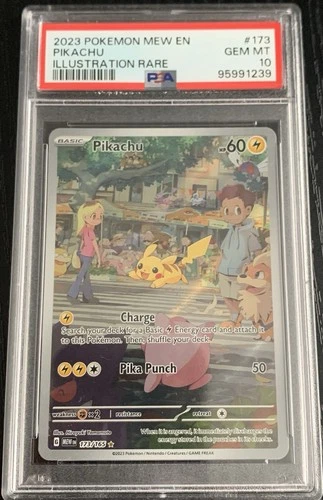 Pokemon TCG 2023 Pikachu 173/165 Scarlet & Violet 151 Illus Rare Holo PSA 10